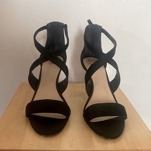 Vince Camuto Black Satin heels. 3-3/4” heel height